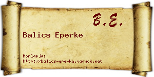 Balics Eperke névjegykártya
